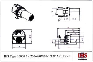 IHS Type 10000 Air Heater - Equipped With Manually Adjusted Variable Temperature Control