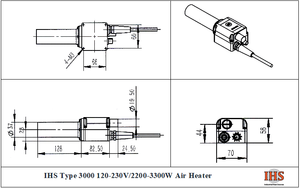 IHS Type 3000 Air Heater - Equipped With Manually Adjusted Variable Temperature Control