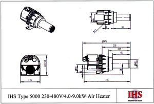 IHS Type 5000 Air Heater - Equipped With Manually Adjusted Variable Temperature Control