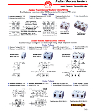 Tempco - Ceramic Terminal Blocks - For Use In Linear and Array E-Mitter ® Wiring Configurations